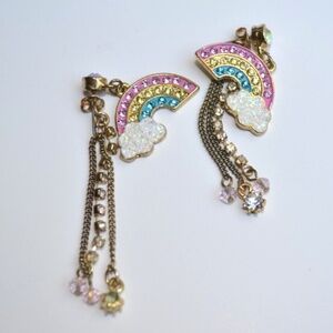 Betsey Johnson Fairyland Rainbow Dangle Crystal Earrings